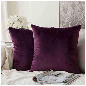 Velvet soft solid decorative pillow cover